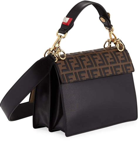 fendi kan i ff embossed shoulder bag|Fendi detachable shoulder handbags.